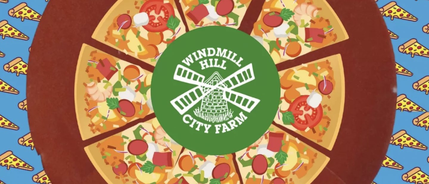 Windmill Hill City Farm logo and pizza