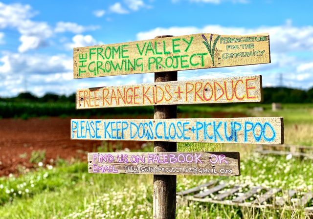 Signs at Frome Valley Growing Project