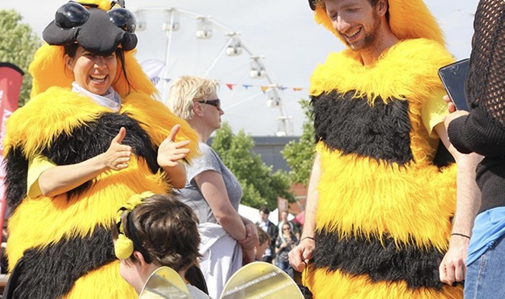 Festival of Nature: people dressed in bee costumes